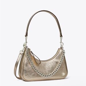 Tory Burch METALLIC SMALL CRESCENT BAG